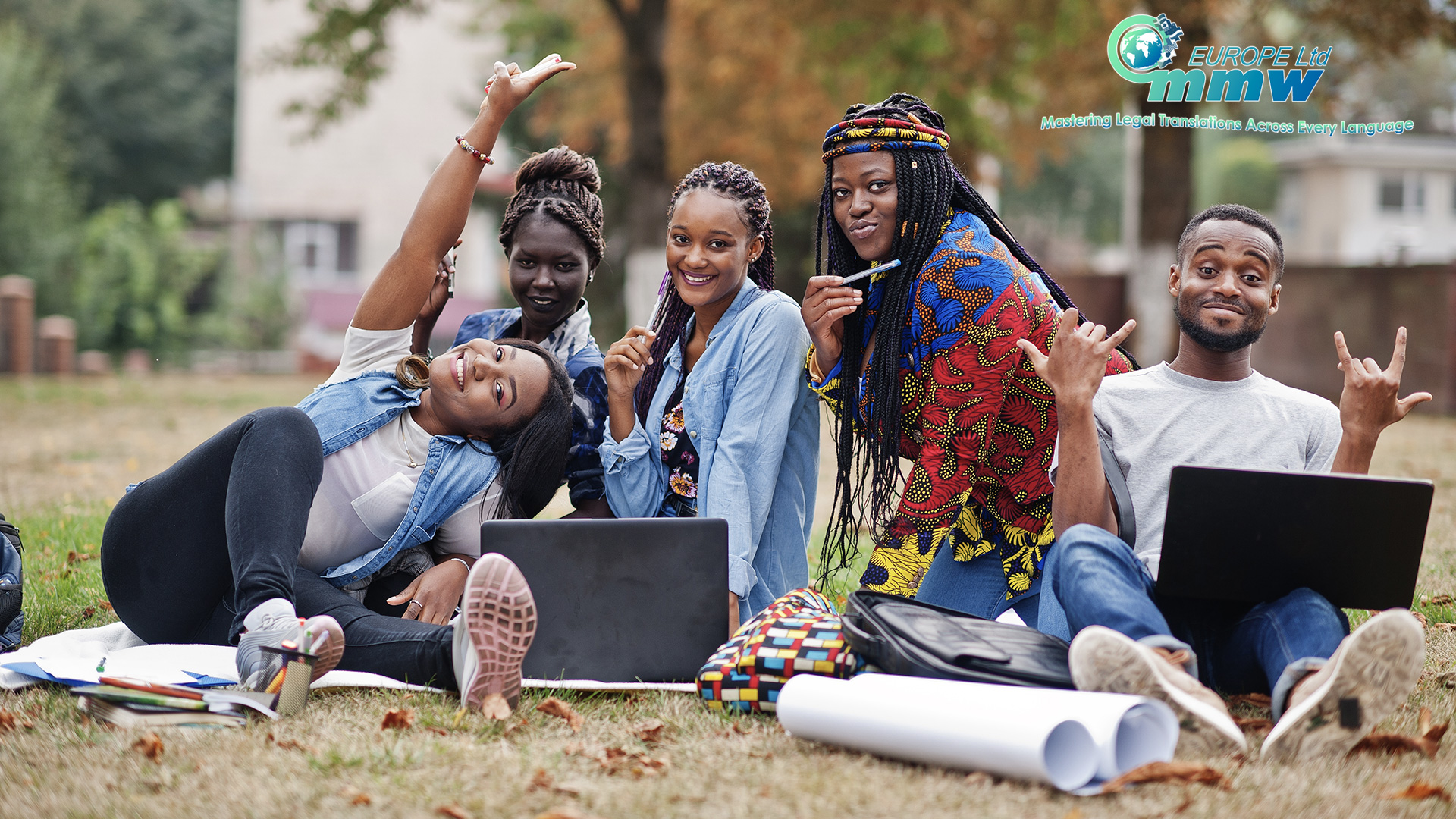a group of happy university students