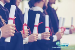 a group of graduated students holding own academic recognition in Italy