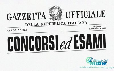 Header of “Concorsi ed Esami” a special series of the Gazzetta Ufficiale della Repubblica Italiana specifically dedicated to public competitions, exams, and job vacancies in Italy