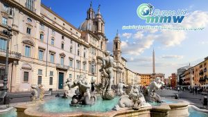Here's an effective SEO alt tag in English for the image: "Piazza Navona in Rome, an iconic Italian landmark, featured in an article about the new restrictions on Italian citizenship by descent